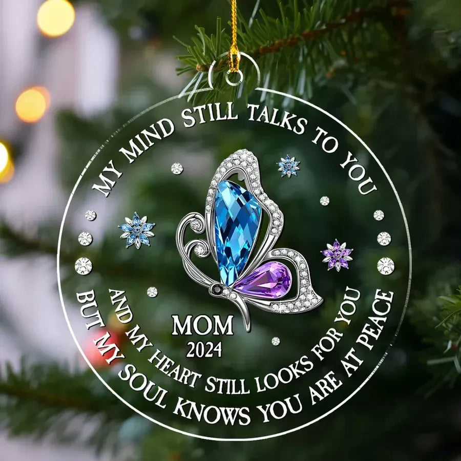 Acrylic Ornament with Butterfly Memorial Design Thoughtful Keepsake Gift for Loved One Remembrance