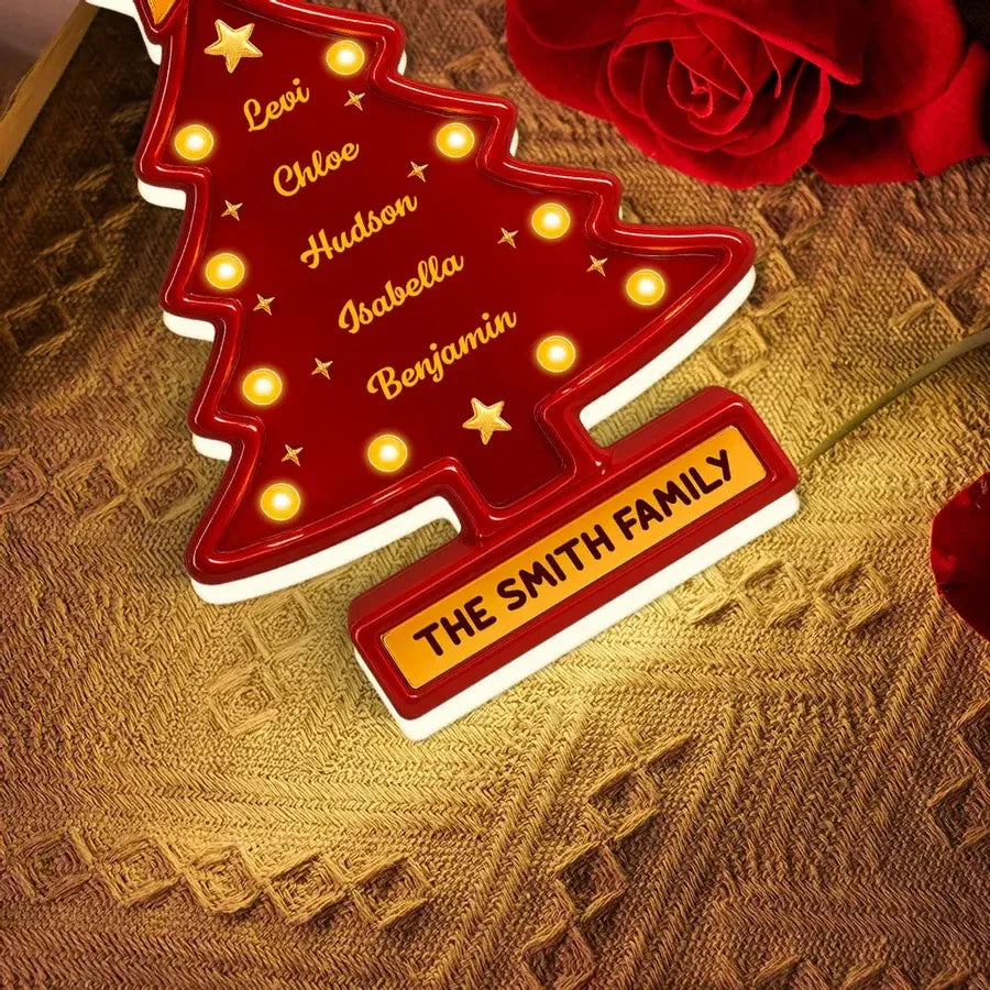 Acrylic Light Box Christmas Tree — warm glowing tabletop décor for family gatherings, customizable look, holiday-ready, perfect gift for home and friends