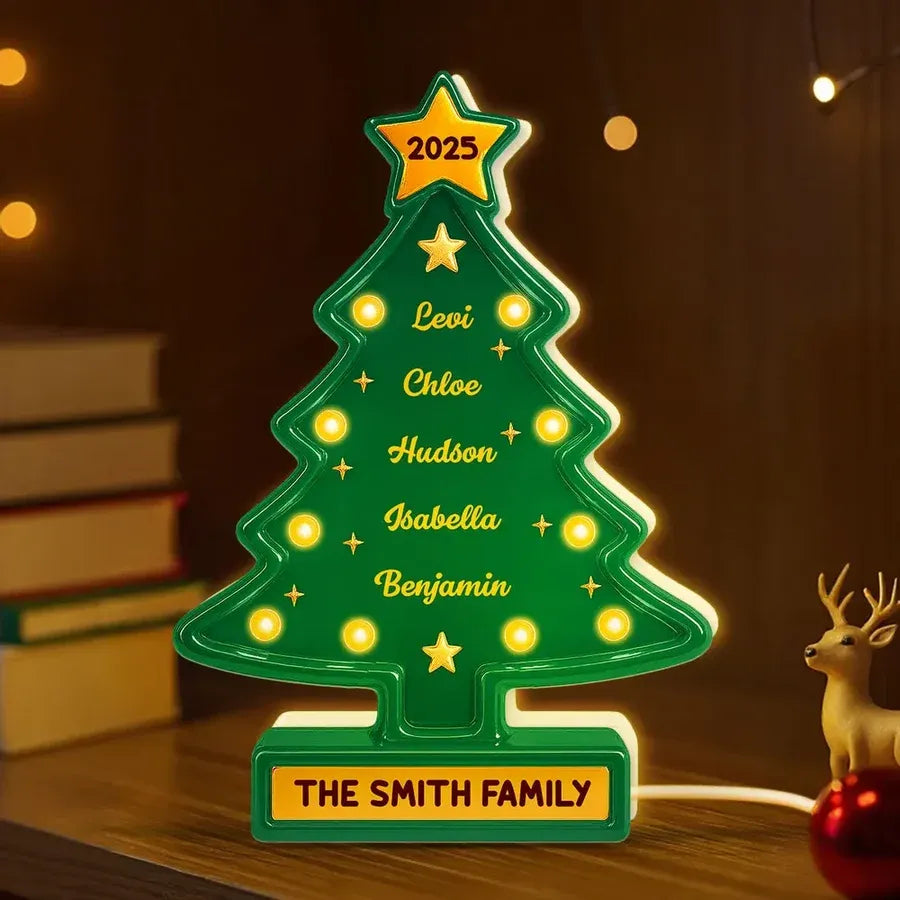 Acrylic Light Box Christmas Tree — warm glowing tabletop décor for family gatherings, customizable look, holiday-ready, perfect gift for home and friends