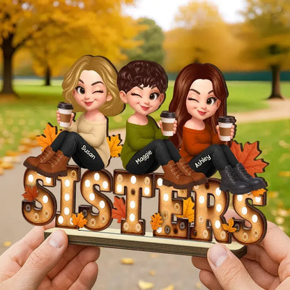 Acrylic Ornament with Coffee Besties Design, Autumn Holiday Tree Décor, Perfect Friendship Gift