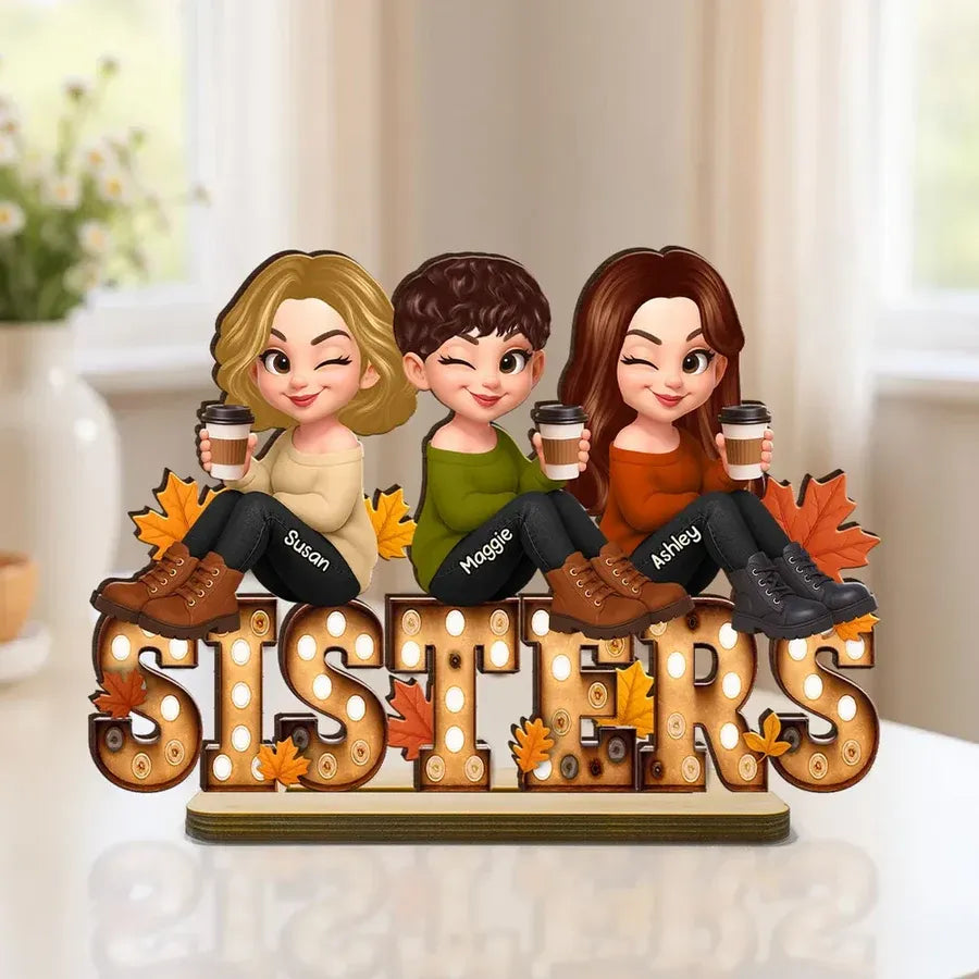 Acrylic Ornament with Coffee Besties Design, Autumn Holiday Tree Décor, Perfect Friendship Gift